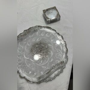 Hand made by DS custom Design tray and coasters set
